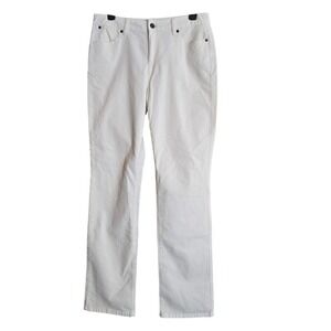 Talbots Womens Corduroy Pants Cream Size 8 Cotton Stretch Straight Leg Chino